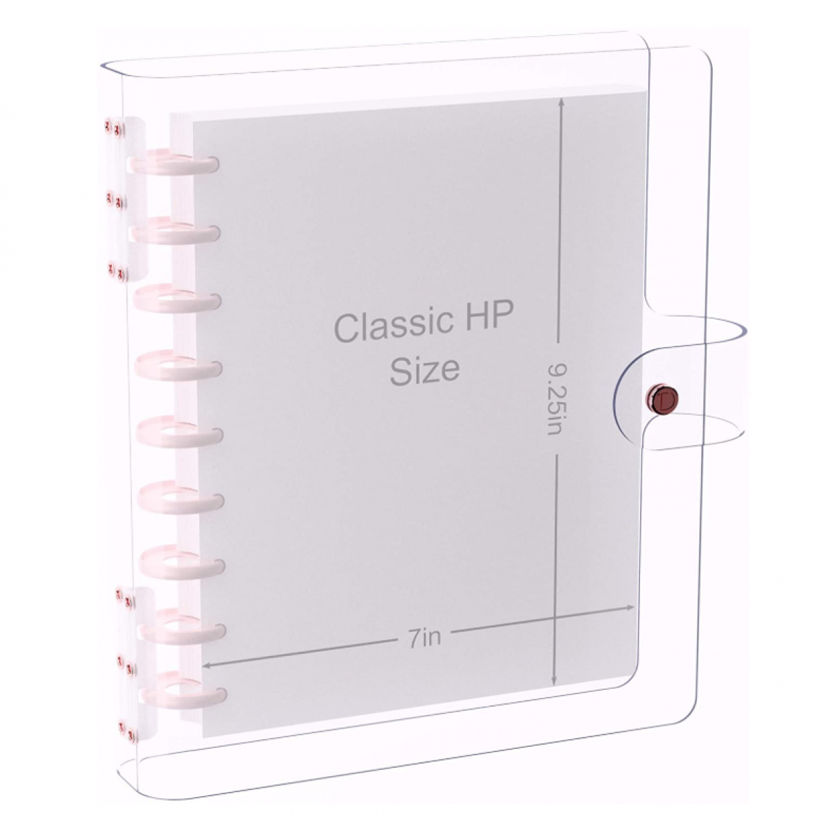 DISCAGENDA CLARITY CLEAR SEE THROUGH PVC PLANNER COVER - DISCBOUND-ROSEGOLD, CLASSIC HP SIZE